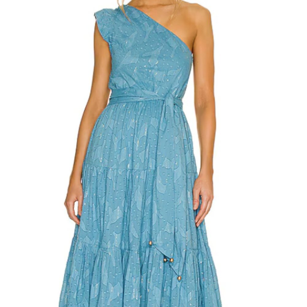 Karina Grimaldi One Shoulder Metallic Dot Dress Size XS